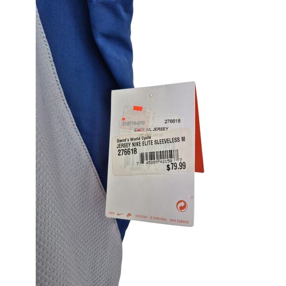Nike Cycling Bicycle Vest Fit Dry Mens Large Gray Blue Full Zip Pocketed NWT - Picture 3 of 7